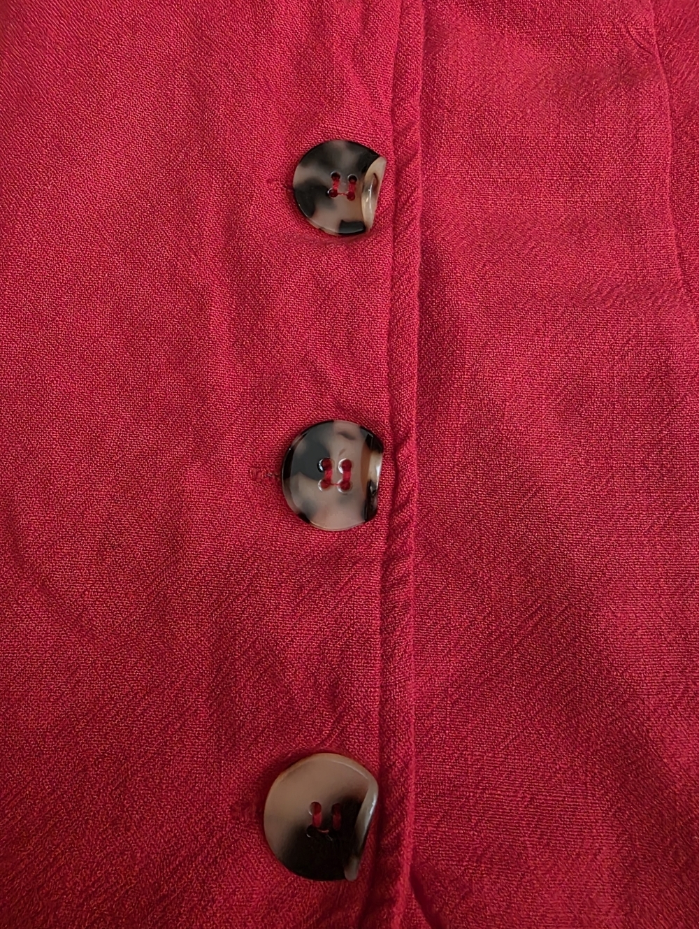 Lulu's Red Spaghetti-Strap Button-Front Mini Dress - Picture 6 of 8